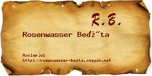 Rosenwasser Beáta névjegykártya